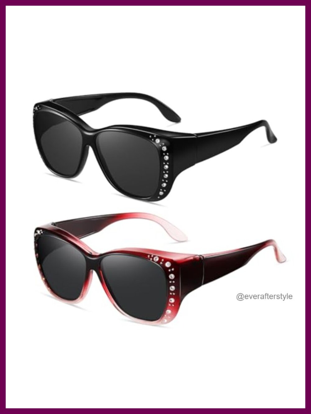 Polarized Fit Over Glasses Sunglasses UV400 Rhinestone Retro